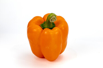 Capsicum - Bell Pepper green, red, orange, yellow isolated in plain extendable background, macro detailing, studio lighting, with ample copy space all around. 