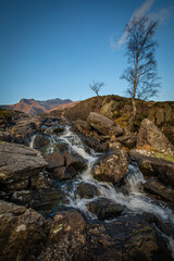 Obraz premium Waterfall at Llyn Ogwen, Snowdonia, North Wales