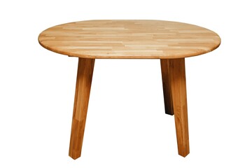 Wooden table on isolated white background
