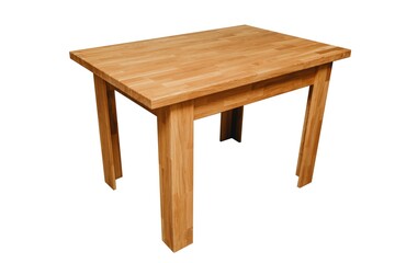Wooden table on isolated white background