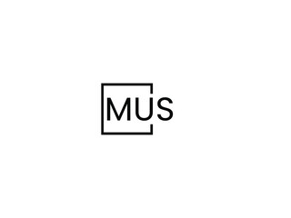 MUS Letter Initial Logo Design Vector Illustration