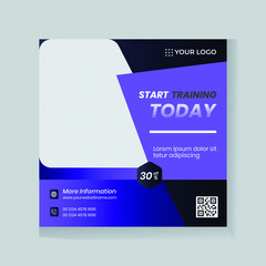fitness Gym social media post design template 