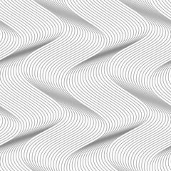 Vector seamless texture. Modern geometric background with wavy lines.