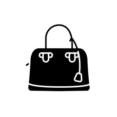 Woman bag dome line color icon. Isolated vector element.