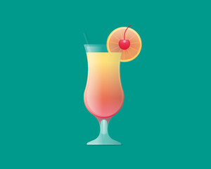 Tequila Sunrise with cherry