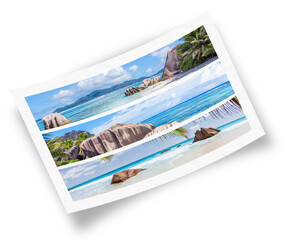 Collage de photographies des Seychelles 