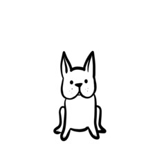 dog, sketch dog, black and white dog