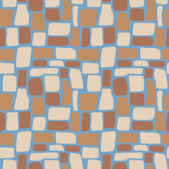 Abstract brown block vector illustration Seamless pattern on background design wallpaper.