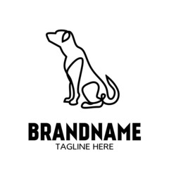 Dog logo with one line of scribbles, which is suitable for any purpose related to dog pets