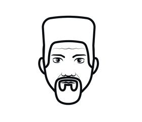 Bearded and haired man avatar. editable vector illustration of man.

