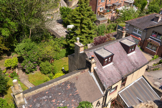 House rooftops in Matlock Town, Derbyshire