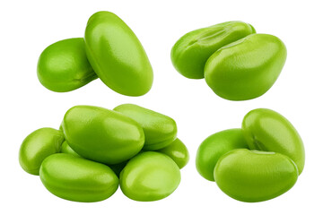edamame, green beans, isolated on white background, clipping path, full depth of field