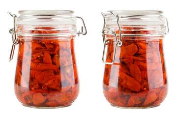sun dried tomatoes, isolated on white background, clipping path, full depth of field