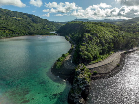 Maconde viewpoint from the sky, Mauritius