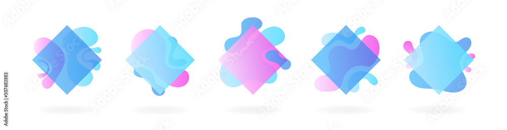 Wall mural fluid abstract background set with different form. background for presentation product or odject. ve