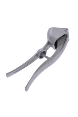 Garlic press on white background.