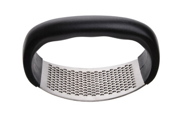 Garlic press on white background.