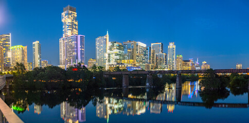 Austin, TX evening skyline