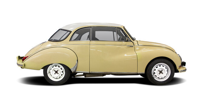 DKW K89 classic car side view isolated on white background, 10 September 2015, Thessaloniki, Greece	
