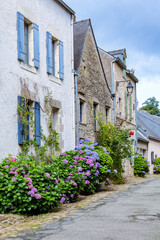 Fototapeta na wymiar Saint-Goustan in Brittany, in the Morbihan, traditional house in the village, typical street