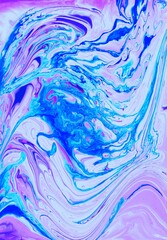 Abstract white-pink-blue marble background. Nature, the effect of natural stone, marble. Texture, background, abstraction, painting.