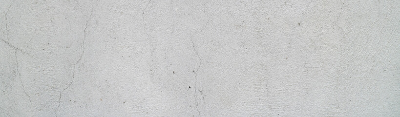 Panoramic white concrete scratched, white plaster wall surface for background