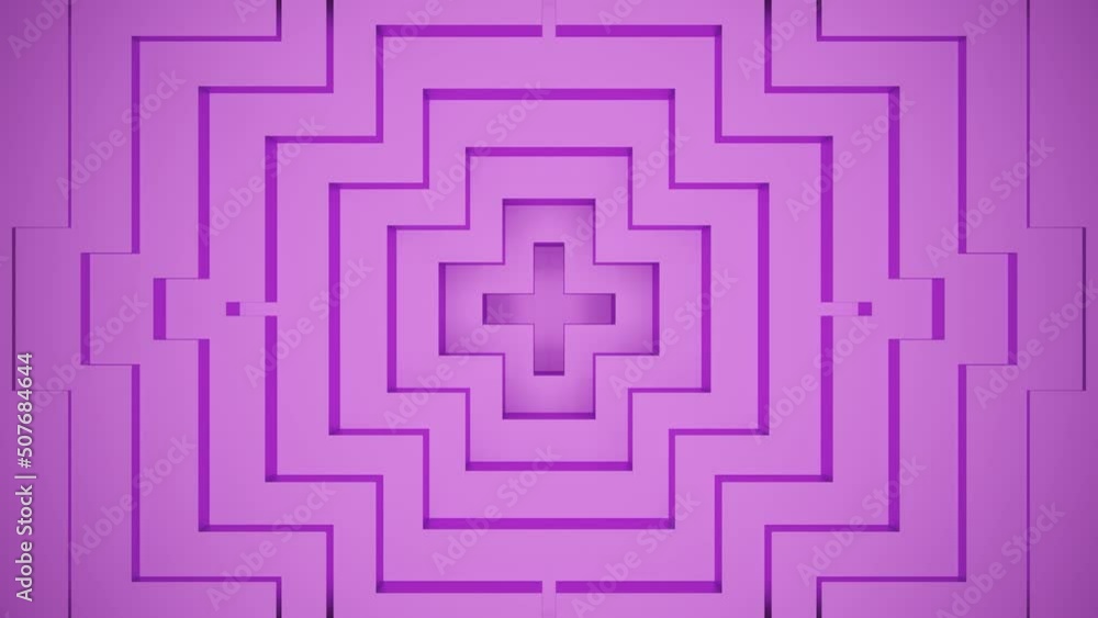 Poster moving geometric 3d pattern in center. design. repeating 3d pattern in center with a geometric shape