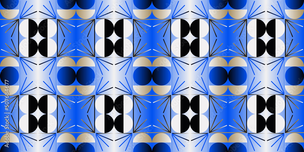 Poster bizarre gradient vector seamless pattern graphics with abstract geometric shapes and geometry forms
