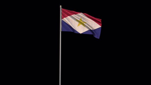 Saba flag, 4k video background is transparent
