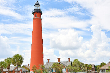 Ponce de Leon Inlet Lighthouse & Museum at New Smyrna Beach, Florida in Volusia County.