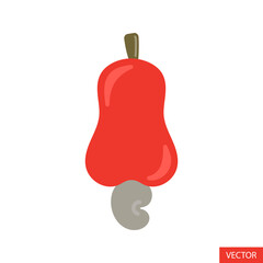 Cashew fruit vector icon in flat style design for website design, app, UI, isolated on white background. Vector illustration.