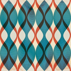 Blue vintage mosaic seamless pattern