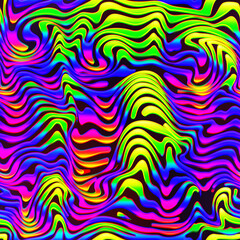 Psychedelic curved line. Seamless texture