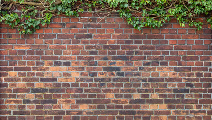texture of old red brick wall background 
