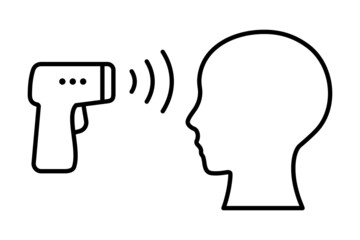 検温する体温計と人の顔