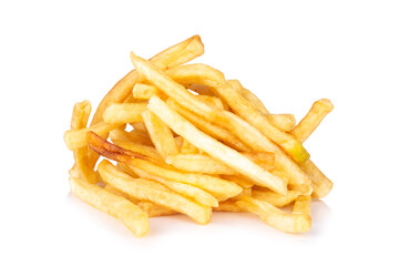 french fries stack isolated on white background