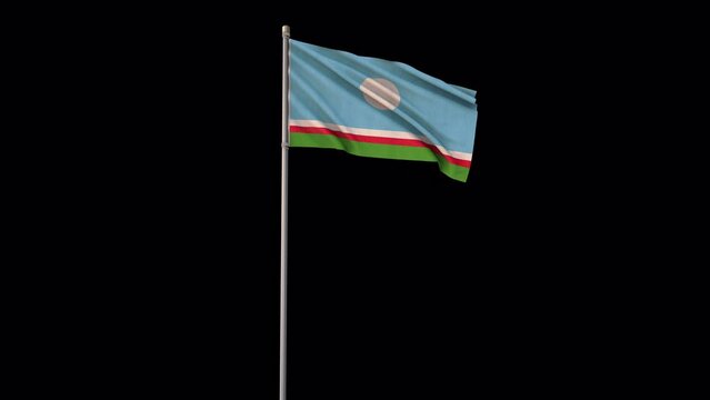 Sakha Republic flag, 4k video background is transparent