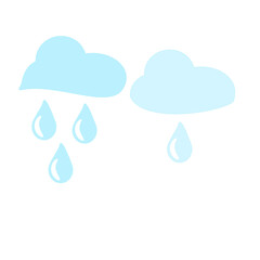 clouds and transparent water droplets isolated on a white background, design elements for web pages, template