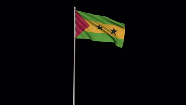 Sao Tome and Principe flag, 4k video background is transparent