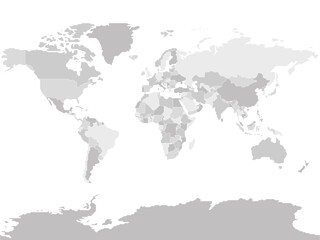 Fototapeta na wymiar Simplified blank schematic map of World