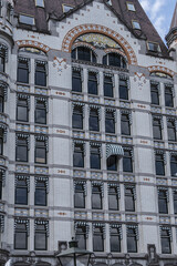 Architectural fragments of Art Nouveau style White House (Het Witte Huis) - Europe's first...