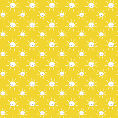 cute pattern of sun icons. vector seamless pattern with sun for baby textile.funny happy suns. bright and sunshine cartoon seamless pattern