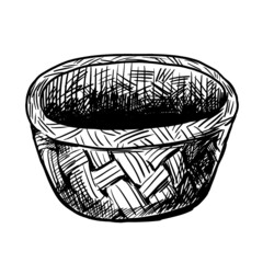 Obraz premium wicker basket vector illustration isolated on white background