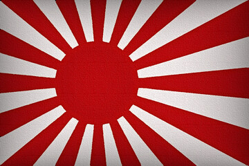 Wojenna flaga Japonii . Bandera Imperialnej Marynarki Wojennej . Obraz malowany na płótnie . - obrazy, fototapety, plakaty