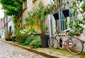 bicycle in the garden in Paris