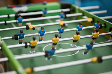 Table football close-up. Football. Entertainment 