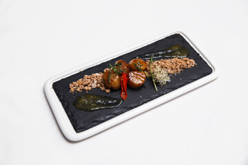 meat steak on white background