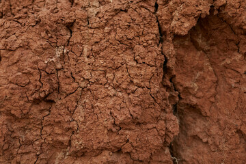 Texture of dry clay and earth close up. 