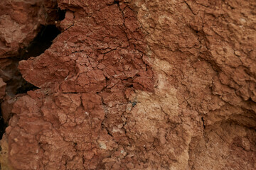 Texture of dry clay and earth close up. 