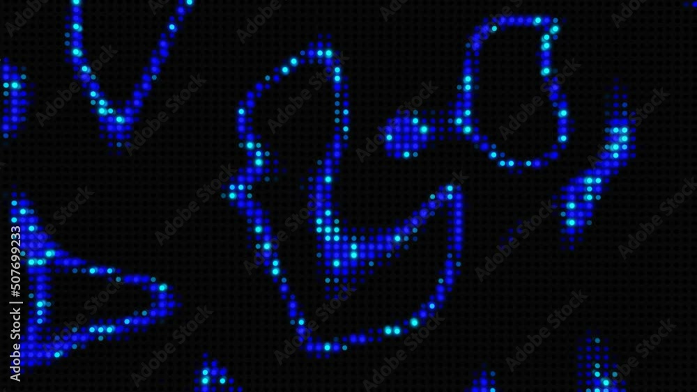 Poster waves runs across pixels. 3d abstract looped background modern performance, lot of gray blocks form 